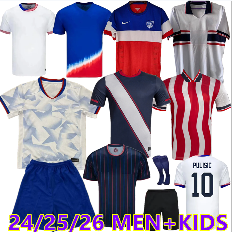 24 25 26 USAS Soccer Jerseys Copa America Player Version Home Away BALOGUN MORGAN YEDLIN BALOGUN uniform men's and women's children's set football shirt 16-4XL PULISIC