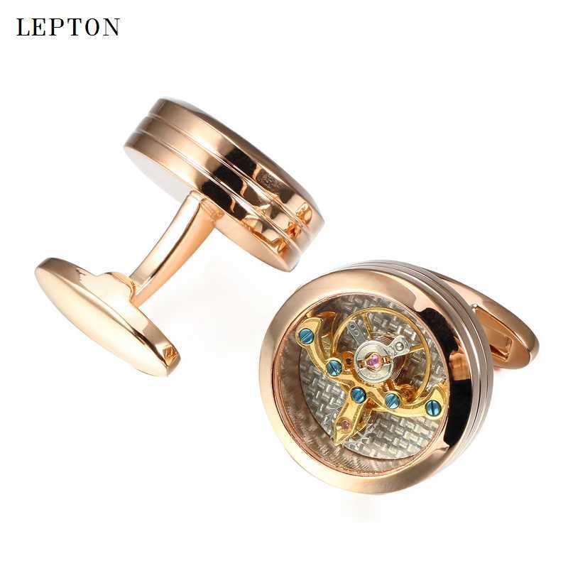 Hot Movement Tourbillon Cufflinks For Mens Shirt Cuffs Button Top quality Mechanical Watch Tourbillon Cufflinks Relojes Gemelos W250606