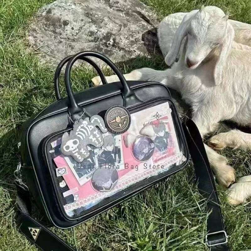 Y2k Cute Lolita Ita Kawaii Girls Transparent Messenger Large Capacity Shoulder Crossbody Bag DIY Display Casual Handbags