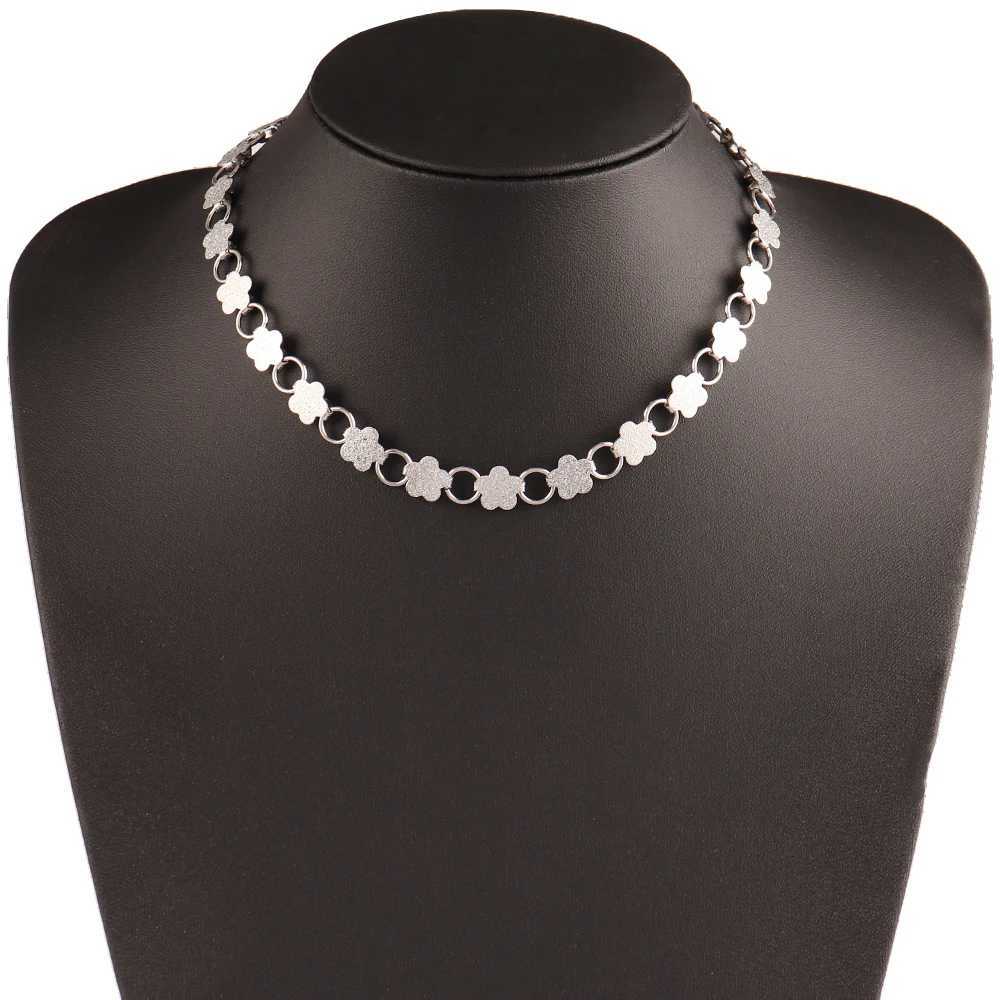 316L Stainless Steel Flower Necklace For Women Fashion Simple Flower Chain Necklaces Jewelry Gift Y250605