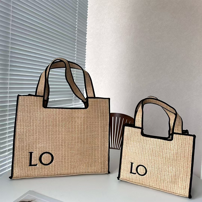 Shoulder Bags Designer Woven horizontal tote hand-held single shoulder diagonally crossing beach large capacity shopping bag