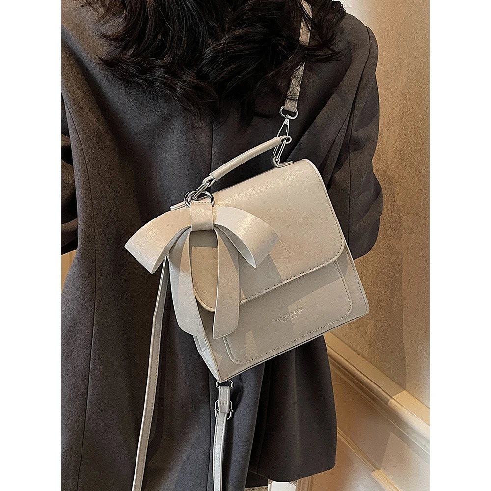 Spring Fashion Backpacks for Ladies Womens Chic Solid Color Delicate PU Buckle Zipper Crossbody Bag Commute Handbags 250605