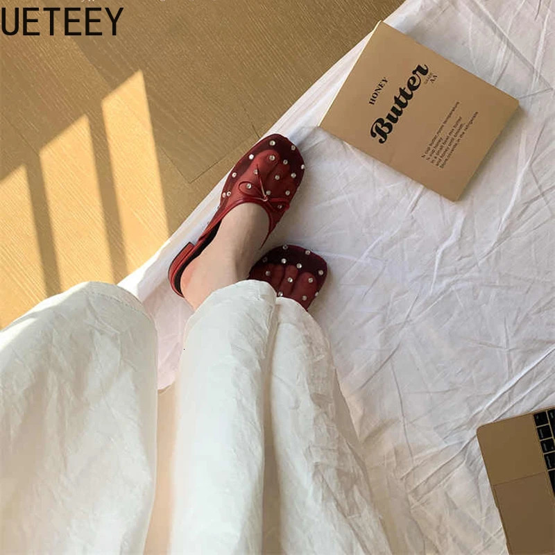 Summer Butterfly-knot Women Mules Slippers Shoes Fashion Cover Toe Shoes Casual Street Style Slides Shoes 250605