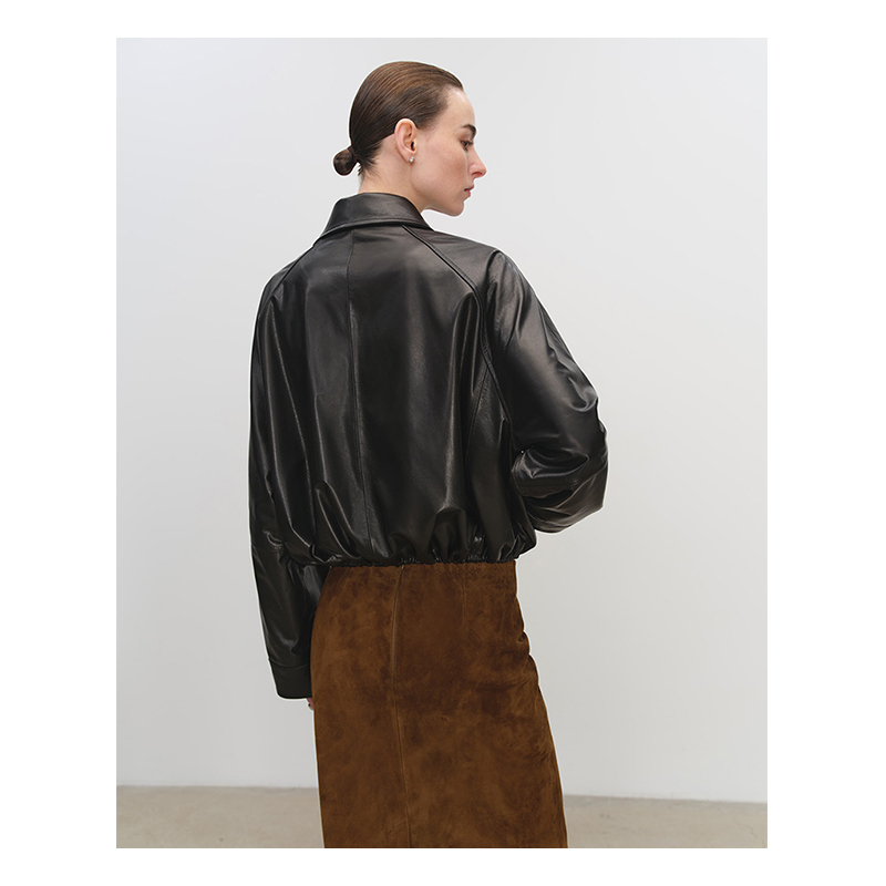 Black leather jacket for men, spring and autumn American fashion brand retro jacket, high-end top