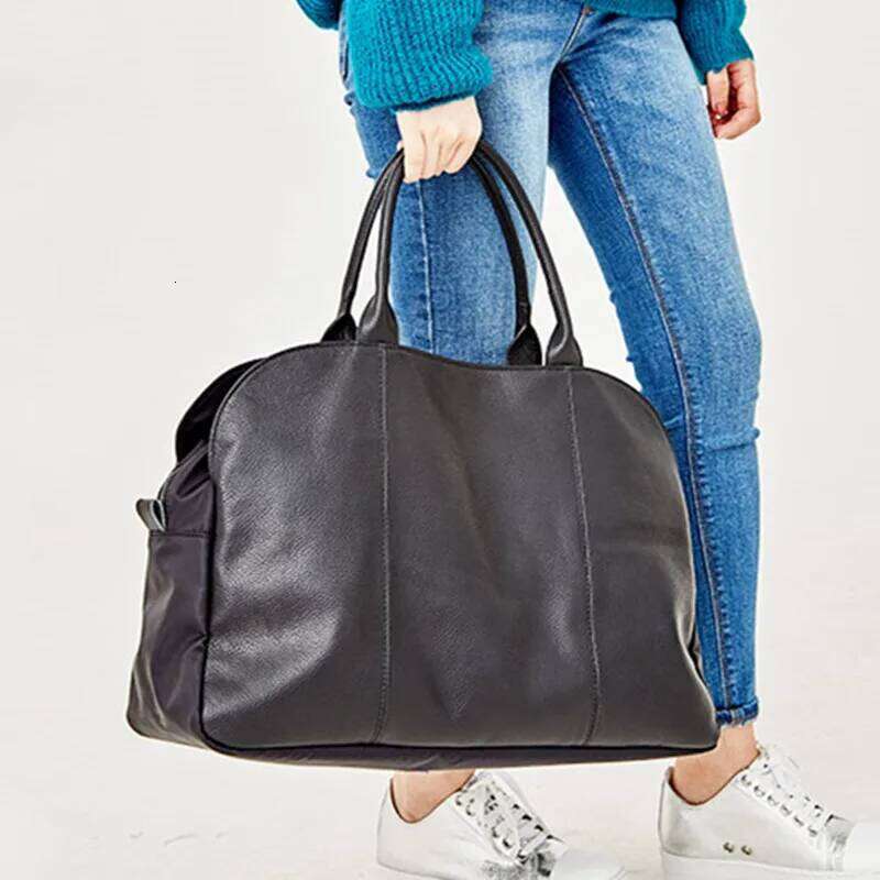 2025 New Soft Genuine Leather Briefcase Women Handbags 14-15.6 Laptop Large-capacity Portable Tote Bag Travel Bags