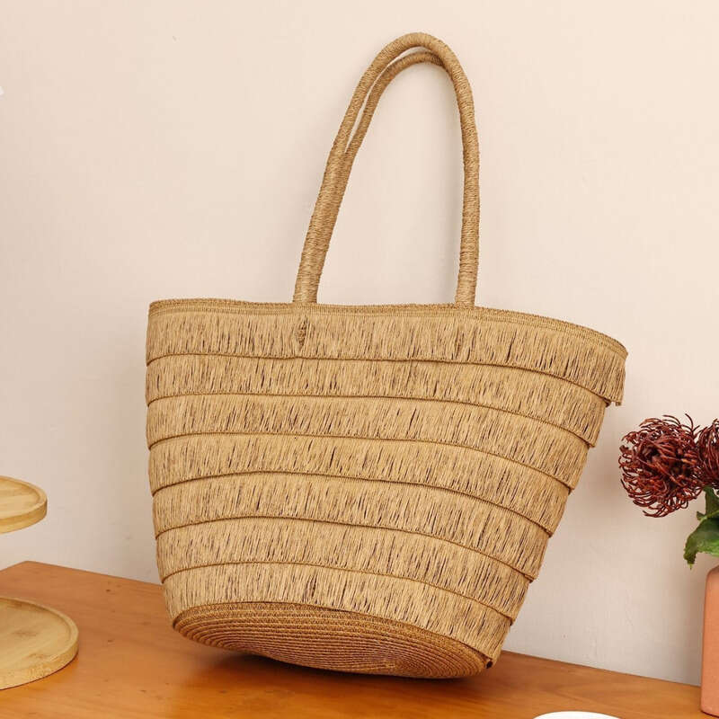 Straw Beach Tote New Straw Woven Fashion Women S Large Capacity Commuter Tote Beach Bag Straw Large Tote