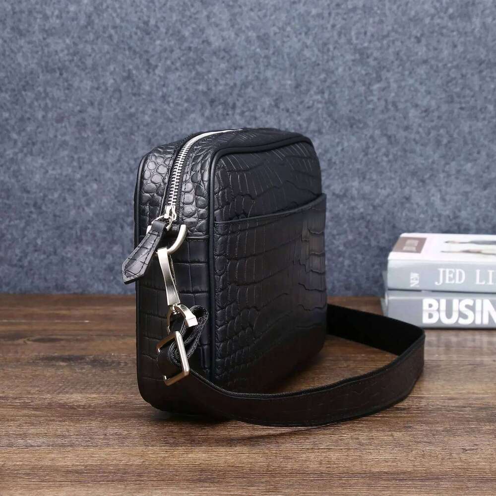 New Alligator Men's Handbags Cow Genuine Leather Male Shoulder Bag Crossbody Boy Matte Finish Leather Messenger Bags 2025/06/06