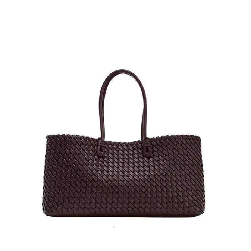 NEW Fashion Handbags Women's Leather Weaving Casual Bag Vintage Basket Tote Purse Shopping Bag