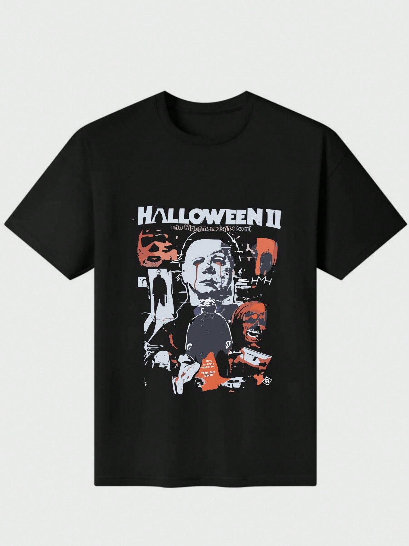 Men's Casual 1Pcs 100% Cotton 220g Direct Jet Digital Printing T - shirt with Halloween II Movie Graphic