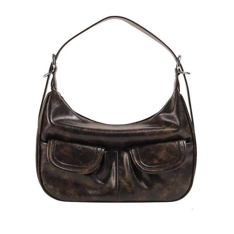 HAEX Vintage Women Handbags Fashion PU Korean Style Daily Commute Shoulder Bags All-Match Large Capacity Messenger Bag Shopper