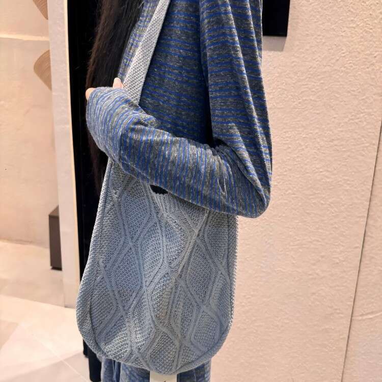 New Knitted Crossbody Solid Color Tote Braided Women's Trendy Bag B5