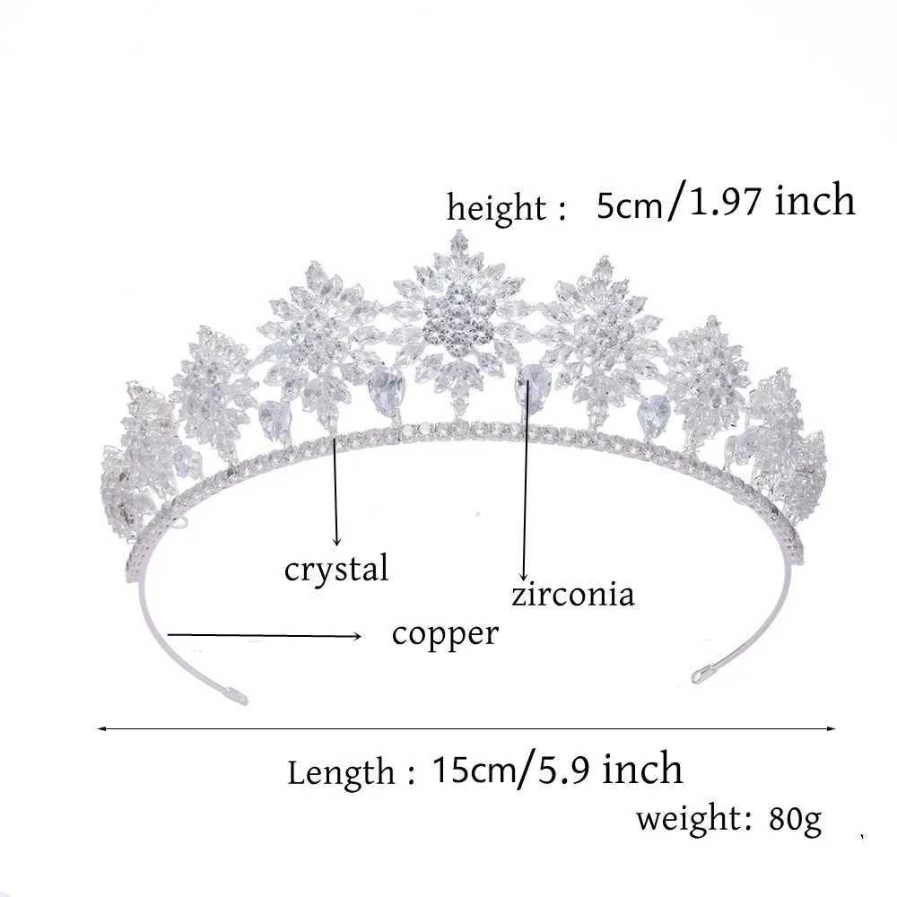 Luxury Tiaras Crowns For Bride Wedding Headdress CZ Zirconia Queen Crowns Bridal Headpieces Women Diadem Party Prom Hair Jewelry Z250605