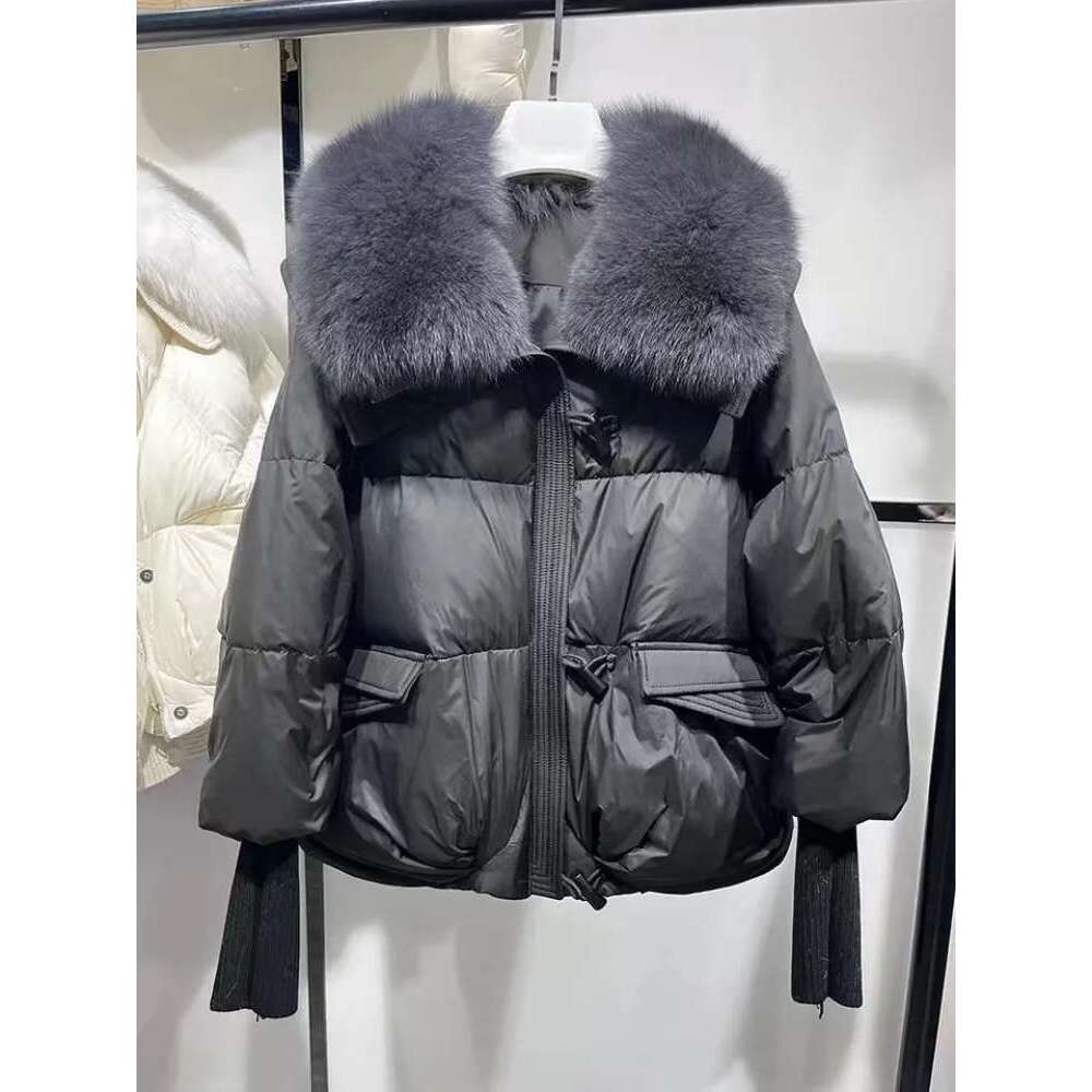 New Winter Warm Fur Collar Parkas Cold Women's Clothing Puffer Jacket Thick Short Coat Streetwear Pockets Long Sleeve Tops Mujer