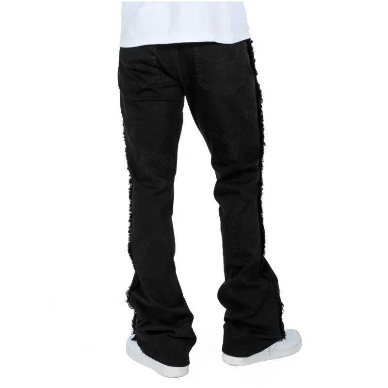 Mens Spring Summer Jeans Bottoms Fashion Embroidery Vintage Strtwear Denim Long Pants with Multi Pockets Casual DailyC250606
