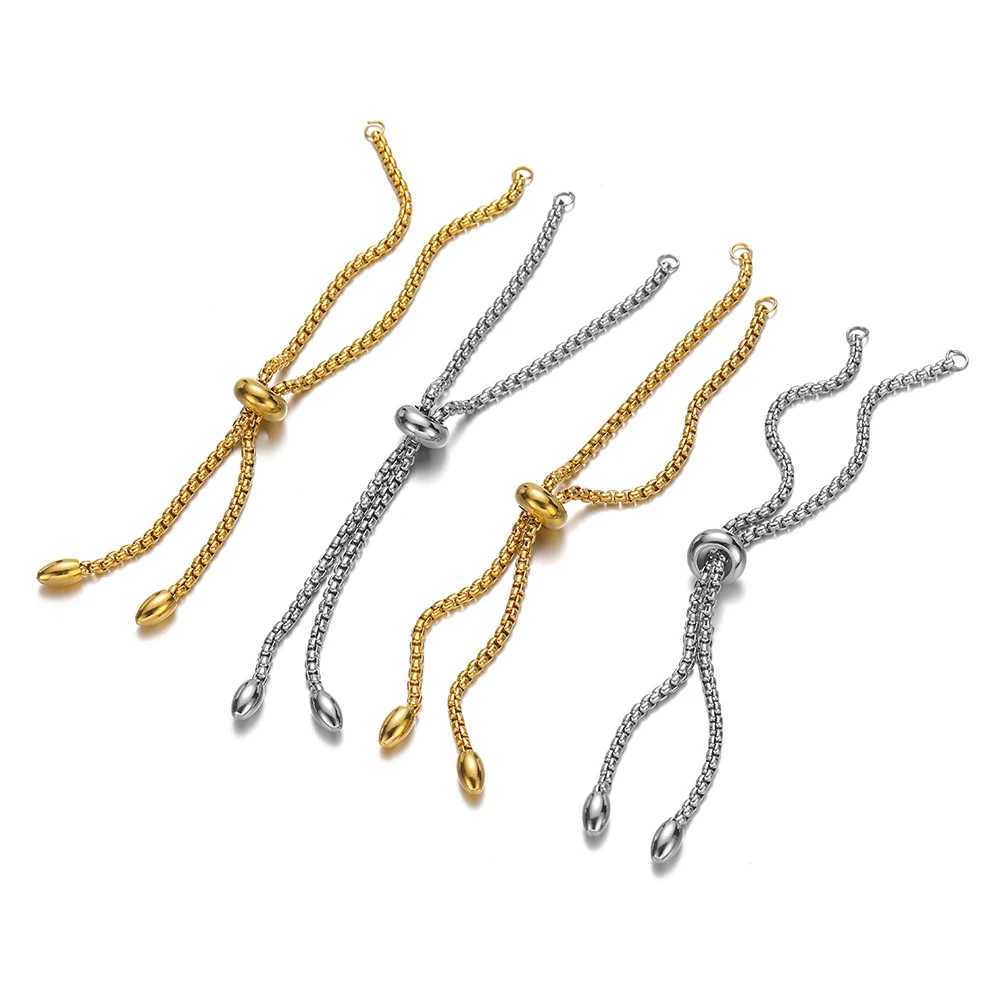 3pcs Stainless Steel Adjustable Boho Bracelets Chains Connectors for DIY Womens Pendant Bracelet Jewelry Gifts Crafts Making W250606