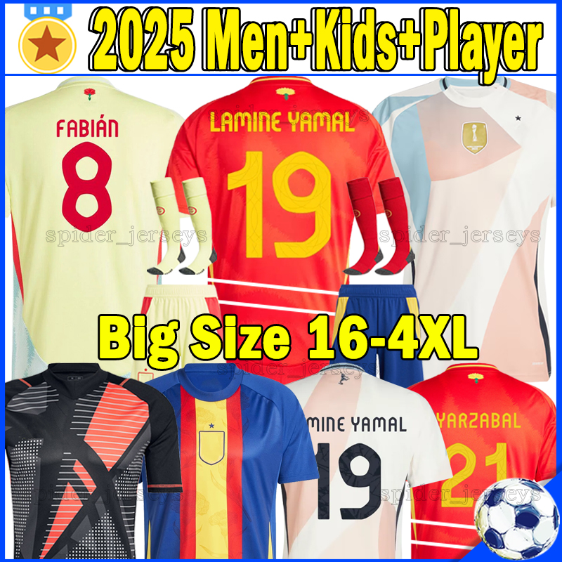 XXXL 4XL 25 26 sPaIn LAMINE YAMAL Soccer Jerseys OYARZABAL MORATA WILLIAMS JR. ALEX B. FABIAN PEDRO PORRO 2025 MERINO ZUBIMENDI Football Shirts Men Uniforms Kids Kits