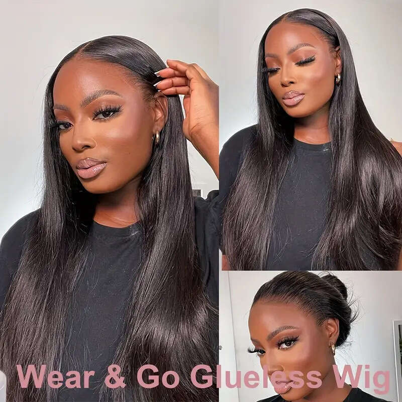 Women's Fashion Black Styling Capable Straight Hair Front 13*4 Lace Wig