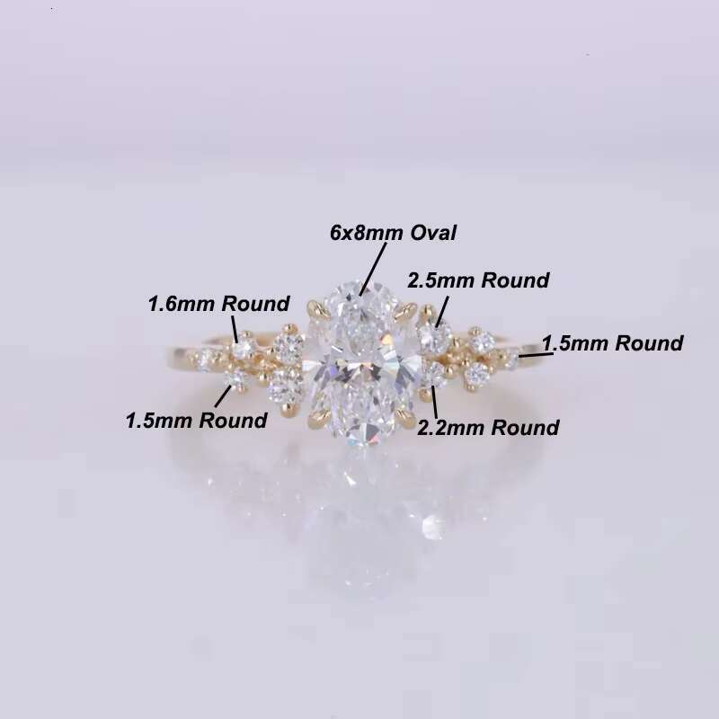 Radiant StarGems Premium White Diamond-Like Moissanite Ring Set with Durable 14KT Gold Base