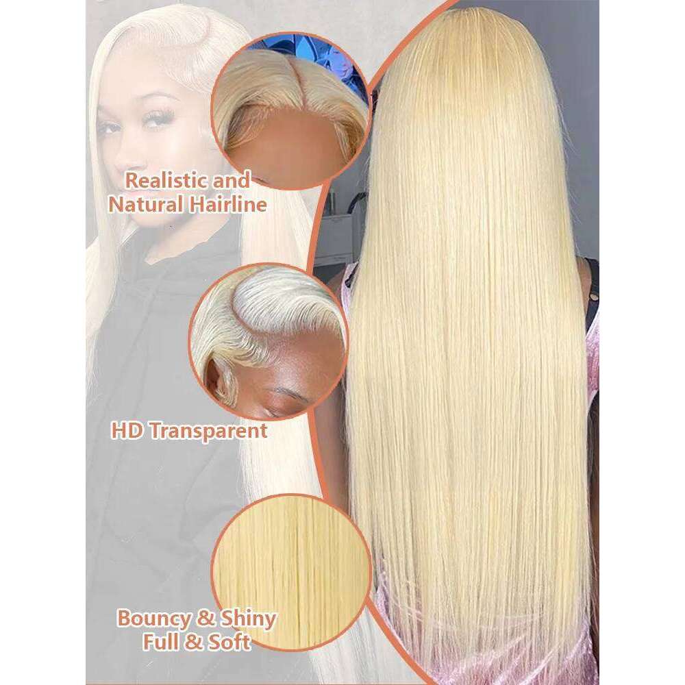 30 40 Inch Honey Blonde 613 Frontal Wigs 13x6 HD Lace Wig 250 Density 13x4 Transparent Brazilian Pre Plucked For Women