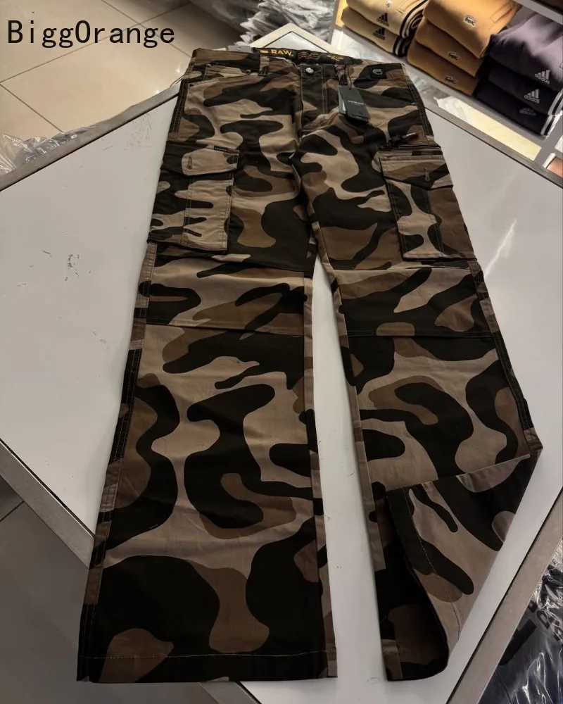 American Harajuku Retro Camouflage Fashionable Casual Straight Wide-leg Pants Men Street Hip-hop Loose Multi-pocket Jeans Women Z250605