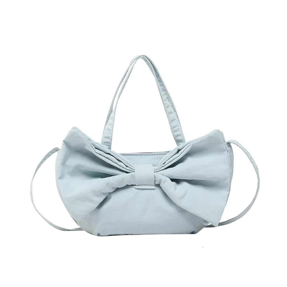 Summer Bow Handbags for Ladies Women Simple Solid Color Buckle Crossbody Bag Party Holiday Commute Shoulder Bags 250605