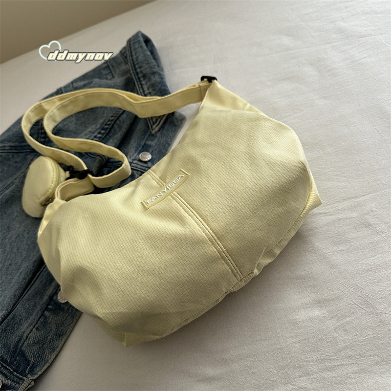 Korean INS Large Capacity Shoulder Women Simple Versatile Dumpling for Girls Students Class Commuting Crossbody Bag ddmynov