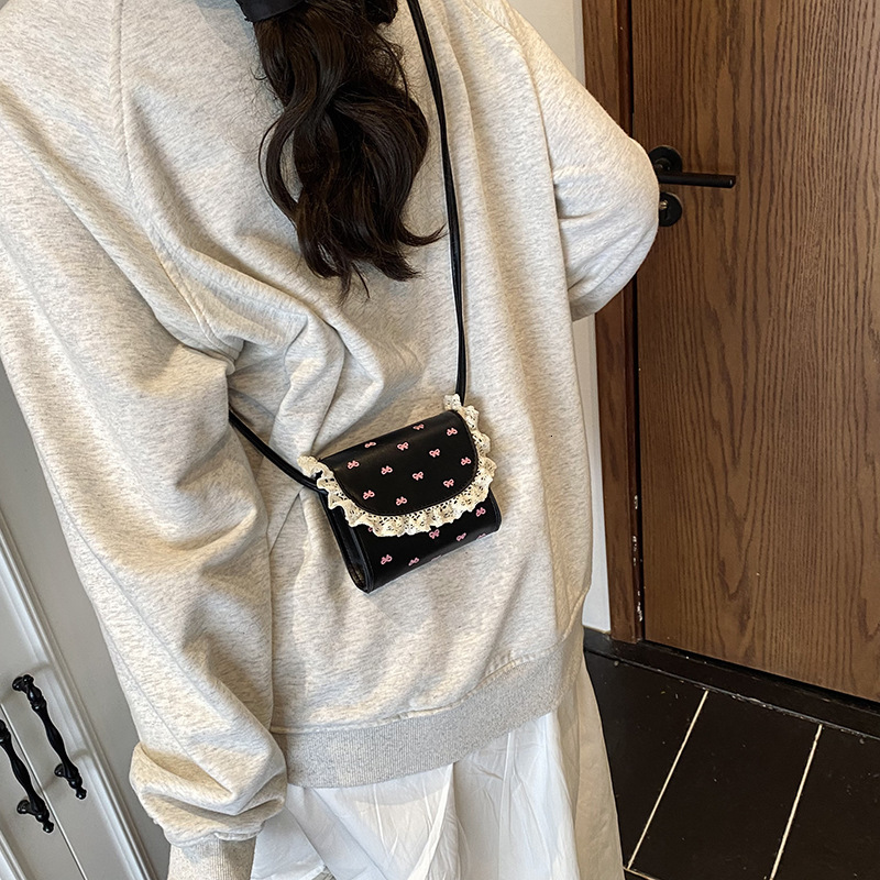 designer Mini Bag for Women Summer Niche Design Small Square Bag Lace Floral Pastoral Style Crossbody Korean Ins Shoul