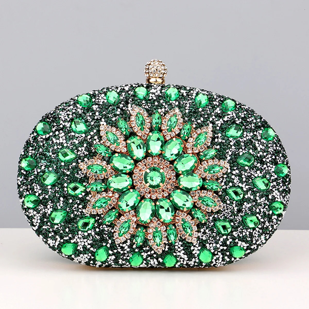Flower s Evening Bags Metal Prom Clutch Diamonds With Chain Shoulder Handbags Wedding Female Purse 250528