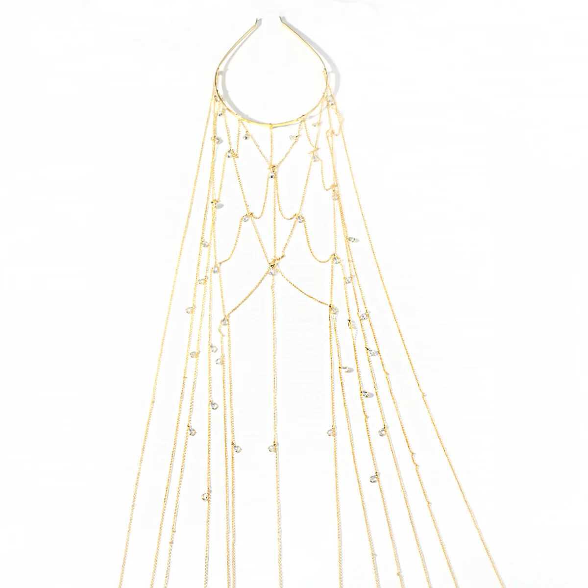 Summer New Tassel Headband Temperament Princess High-grade Rhinestone Headband Versatile Evening Headdress Women Jewelry Z250605