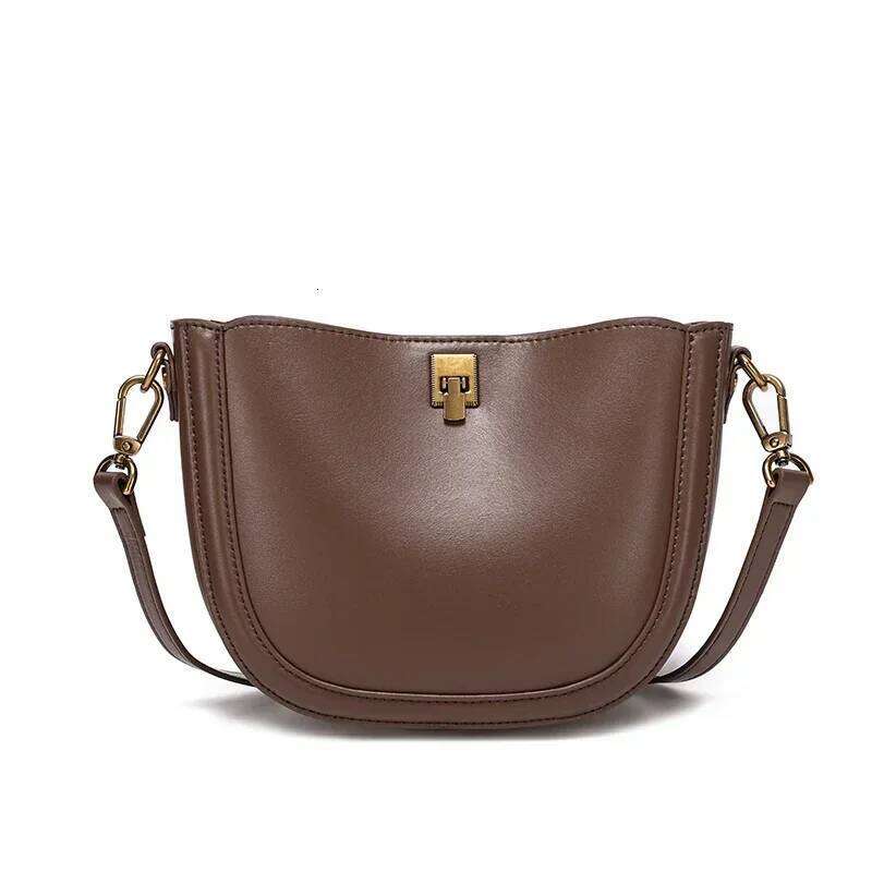 Designer Bags 2025 Women's Cow Genuine Leather Handbag Ladies Retro Cowhide Shoulder Bag Female Fashion High Quality Crossbody Bags For Lady Luxu