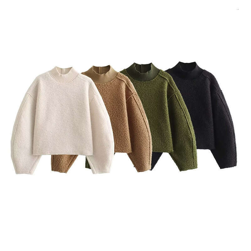 Women's Fashion Autumn Winter New Trendy Versatile Pearl Wool Loose Sweatshirt Short Pullover B5
