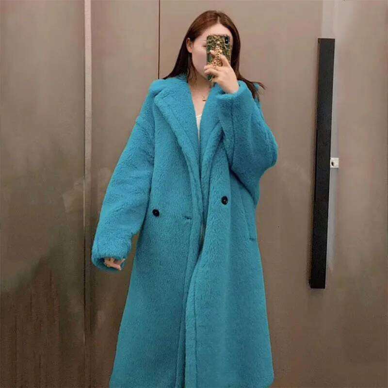 2025 Autumn Long Winter Woman Faux Coat Thick Warm Ladies Lapel OverCoat Fur Jacket Female Plush Teddy Outwear