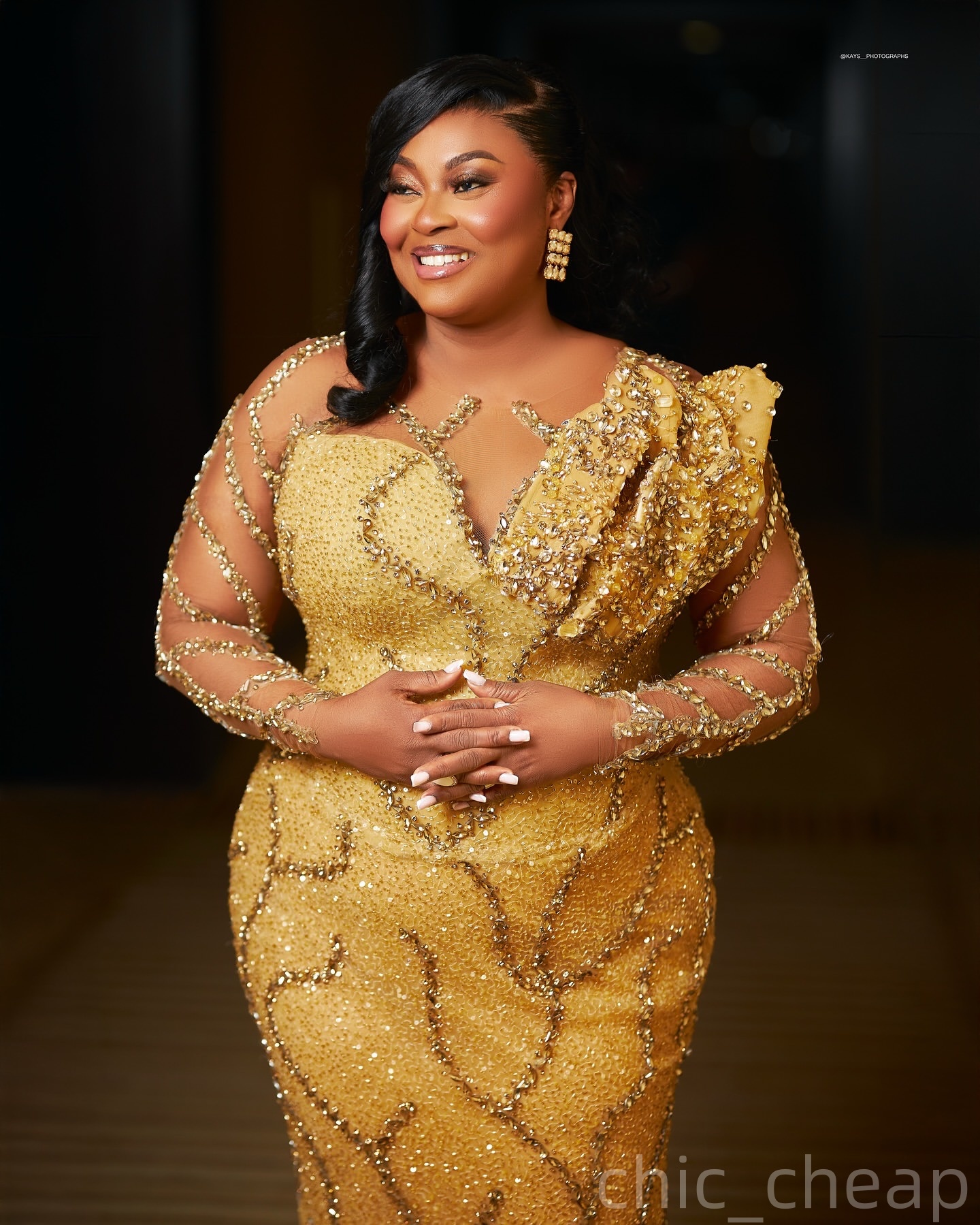 Mermaid Gold Prom Dresses 2025 Beaded Crystals Sequined Luxurious Evening Formal Party Second Birthday Engagement Gowns Plus Size Dress For Special Oc