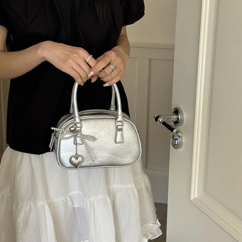 South korea Portable Square Sling Bag Women Exquisite All-Match Cross-body Bowling Bag Small Bag Handbags Purses 250605