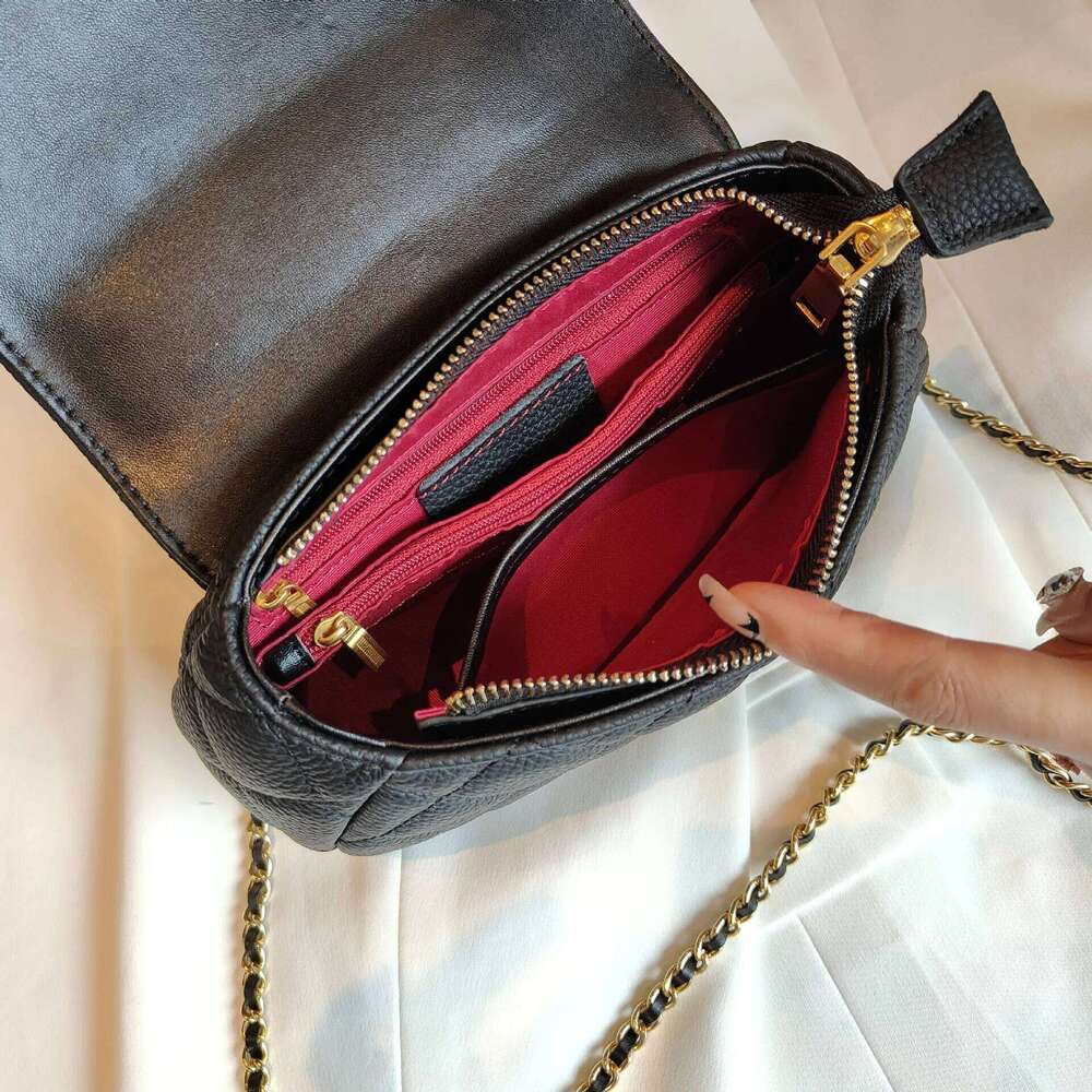 Genuine Leather Women Chain Female 2025 New Handbag Head Layer Cowhide Small Square Shoulder Crossbody Bag For Woman 2025/06/06