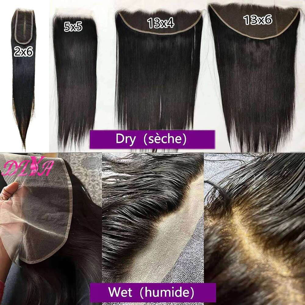 16A Veamese Double Drawn Bone Straight 13x4 Frontal 100% Raw Human Hair Bundles with 2x6/5x5 HD Lace Closure