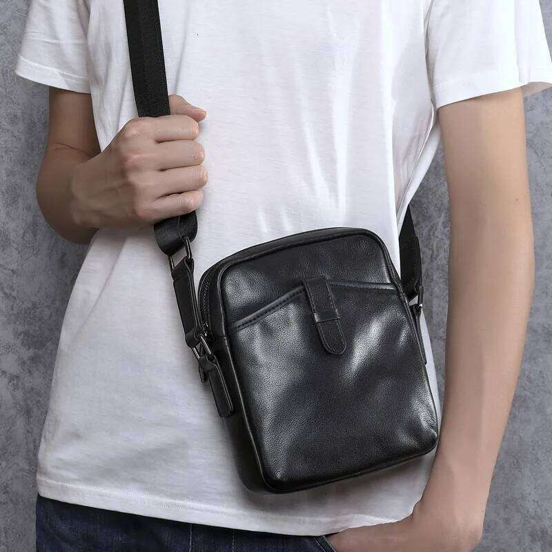 Wmnuo 2025 Messenger For Men Cowhide Genuine Leather Shoulder Crossbody Men's Small Bag Korean Brand Phone Pouch Male W6075