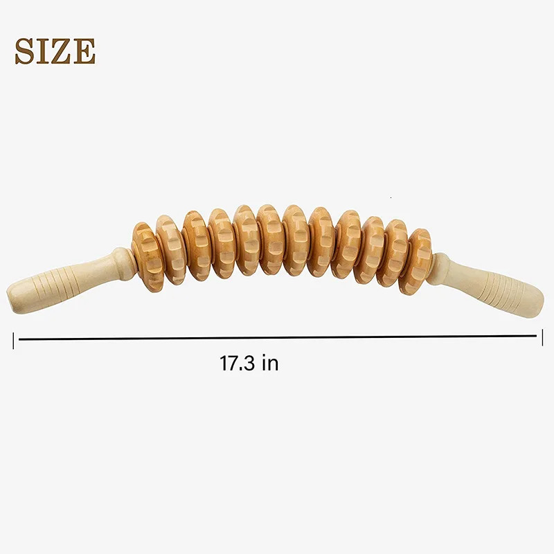 Wood Therapy Roller Massage Tool Handheld Cellulite Trigger Point Stick Lymphatic Drainage Anti Cellulite Muscle Release Roller 250603