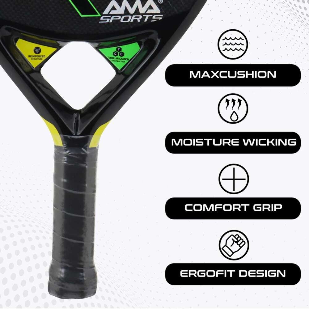 AMASPORT 3K Paddle Tennis Racket New Hole Distribution With High Durability Carbon Fiber Material For Men Women Beginners