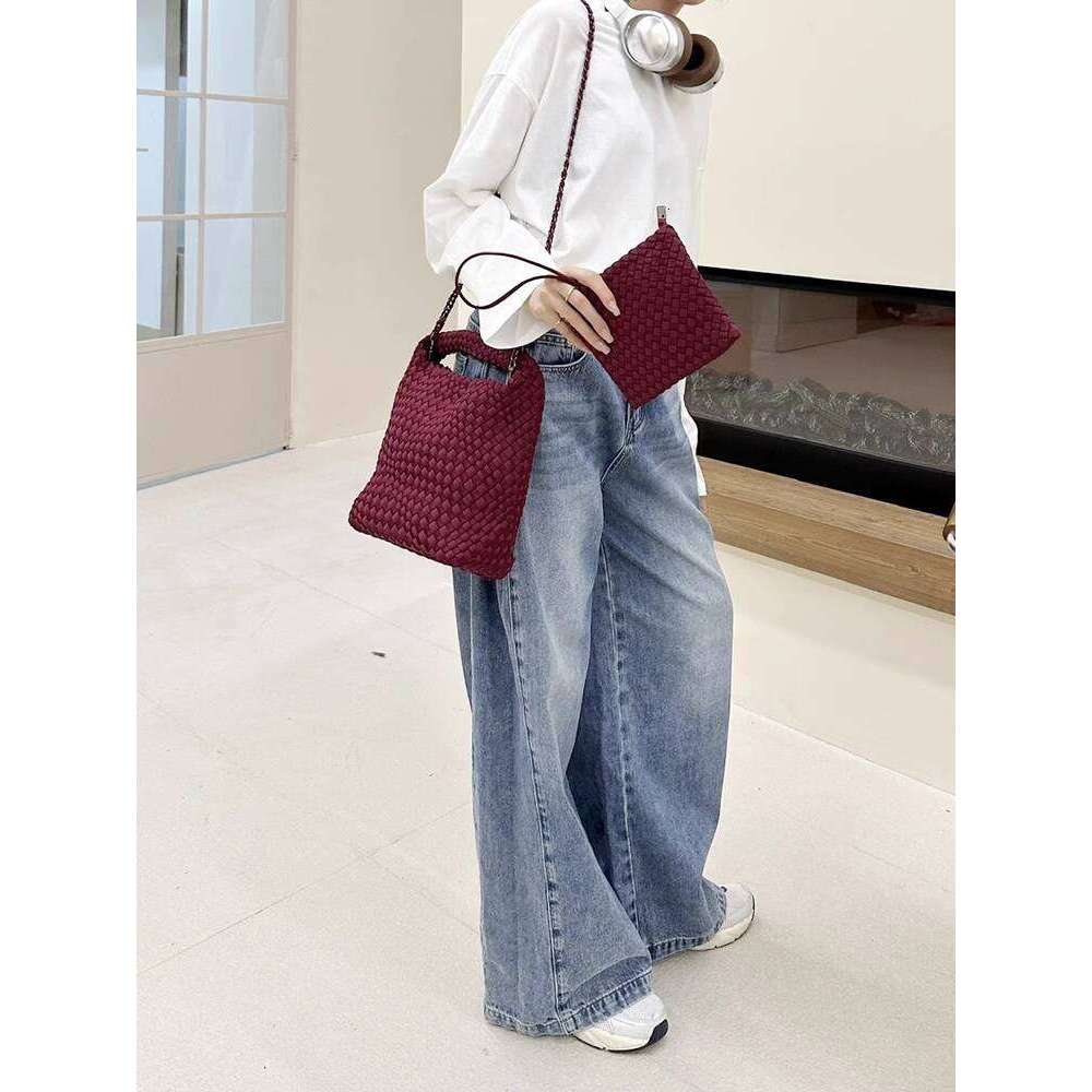 Nylon Fabric Handwoven Large Capacity Tote for Women New Handbag Chain Crossbody Bag