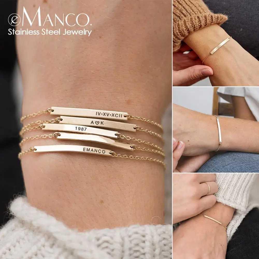 Engrave Name Womens Multilayer Bracelet for Women Paired Stainless Steel Bracelet Best Friend Female Wrist Bracelet Jewelry W250606