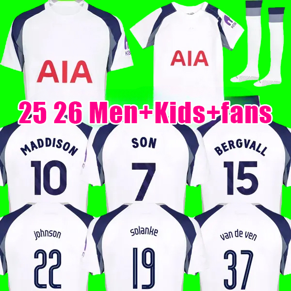 25 26 Fan version MADDISON SON WERNER Soccer Jerseys KULUSEVSKI 2025 2026 ROMERO VELIZ VAN DE VEN Football kits shirts Men kids sets tottenhamjersey tottenaham