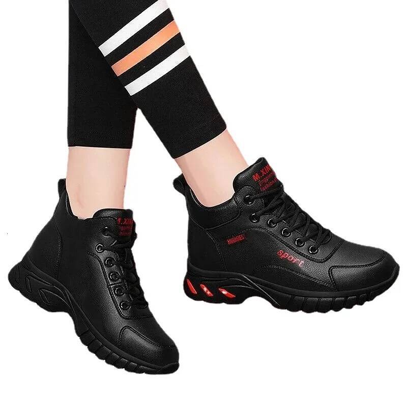 Ddmyoutdoor Women Fashion High Quality Leather Athletics Running Shoes Female Winter Non Slip Casual Sneakers Ladies Sport Jogging Outdoor Shoes