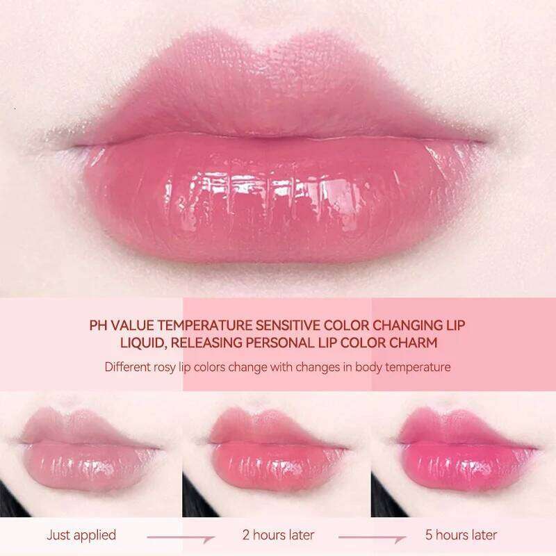 free shipping OMGA Color-Changing Lip Balm Jelly Lipstick Moisturizing Waterproof Hydrating Temperature-Sensitive Peach Flavor,Smooth Lips