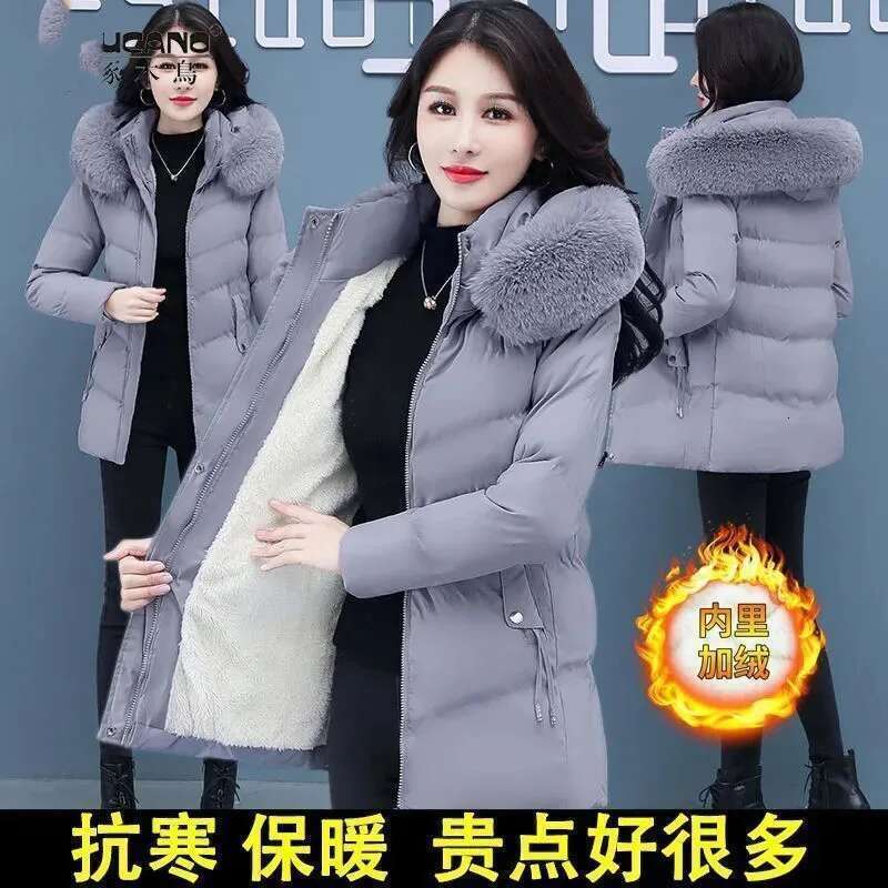 The Hat Is Detachable Down Cotton-Padded Girl Medium Long Coat Cold-Resistant And Warm Winter Clothes 2023 New Jacket