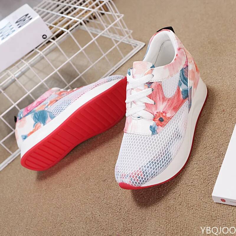 Ddmyoutdoor Women Internal Increase Sneakers Spring Wedges Ladies Casual Sports Little White Shoe Summer Mesh Thick Sole Vulcanized Outdoor Shoes