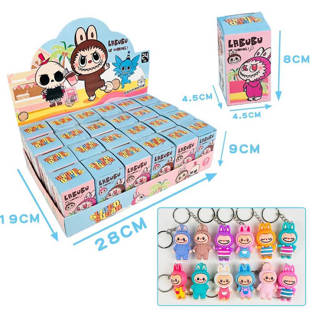 24PCS High Quality Labubu Capybara Exquisite And Fashionable Small Item Key Chain Blind Box Cartoon Characters Childrens Gift X250606