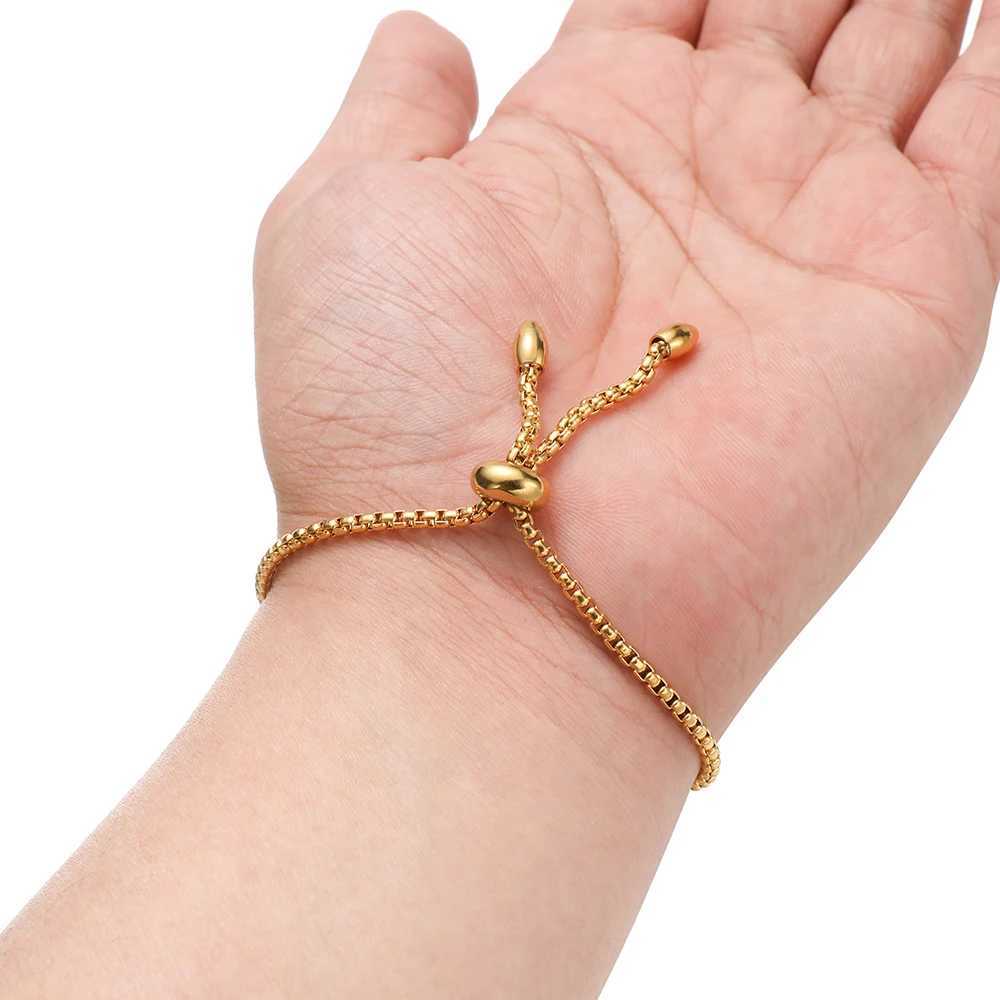 3pcs Stainless Steel Adjustable Boho Bracelets Chains Connectors for DIY Womens Pendant Bracelet Jewelry Gifts Crafts Making W250606