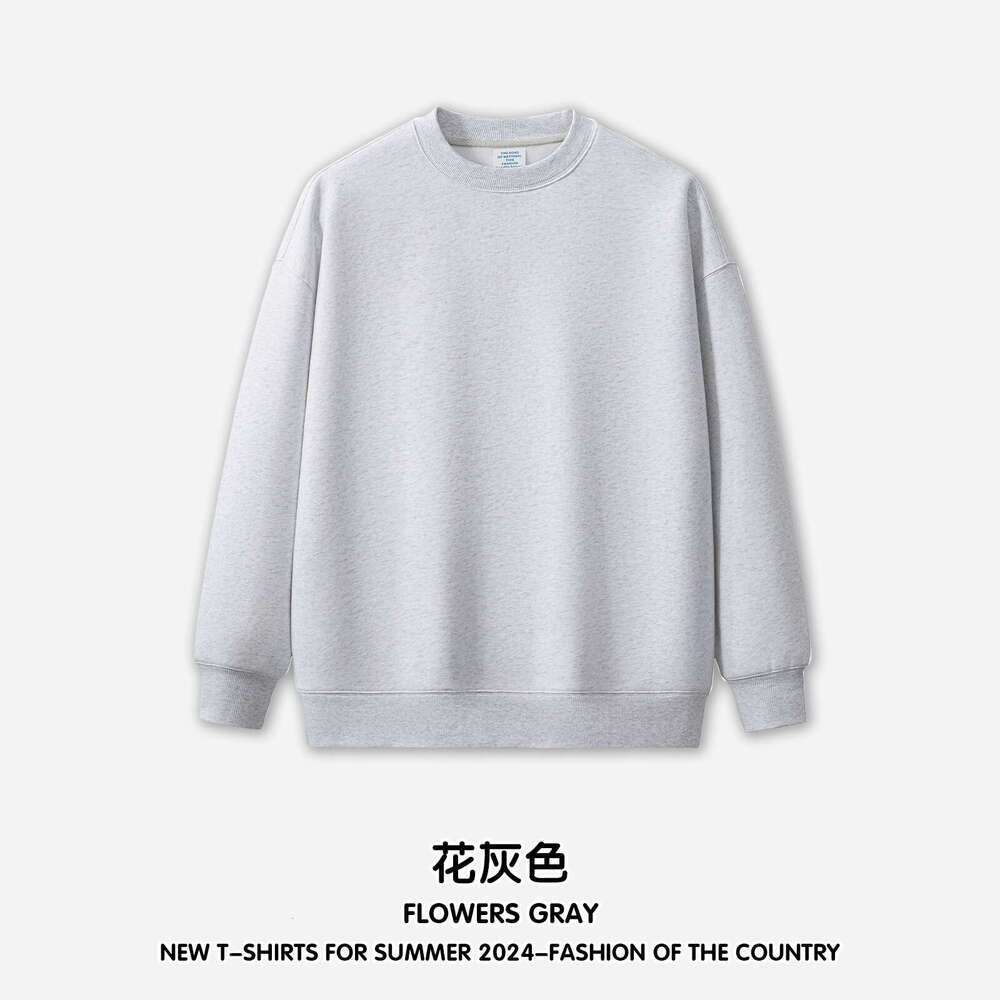 Men's Clothing|One-piece Fleece Crewneck Loose Pullover Ins Style Solid Color Sweatshirt Men