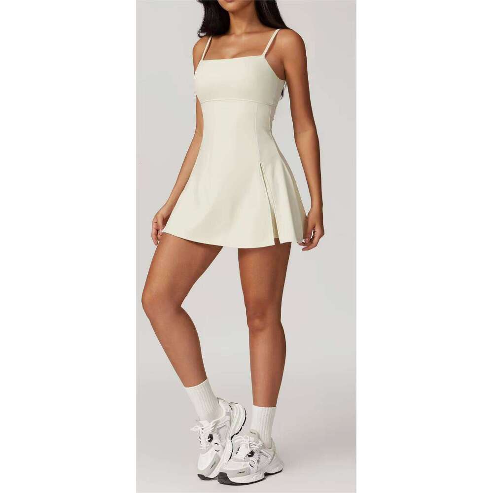 DHEssentials Womens Athletic Tennis Dress with Built in Shorts Sleeveless Workout Golf Skirt for Sports and Casual Wear